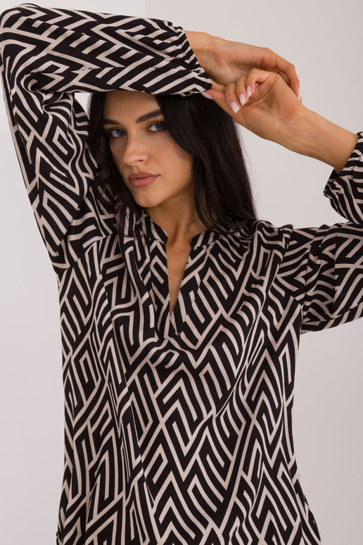 Blūze-D73771M11186B-melna-bēša