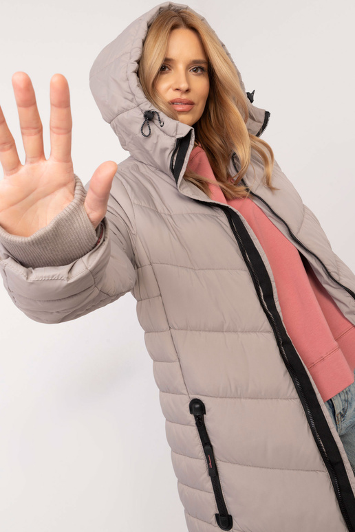 Mētelis-D51160XB44540A1-tumši bēšs