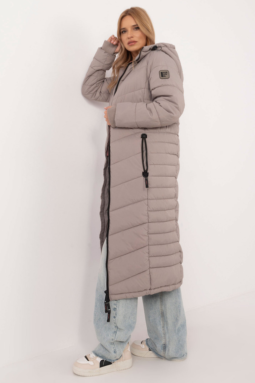 Mētelis-D51160XB44540A1-tumši bēšs