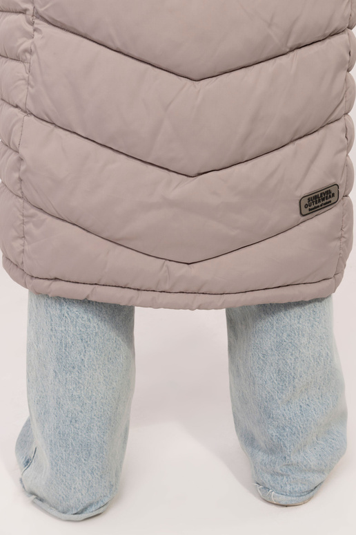 Mētelis-D51160XB44540A1-tumši bēšs