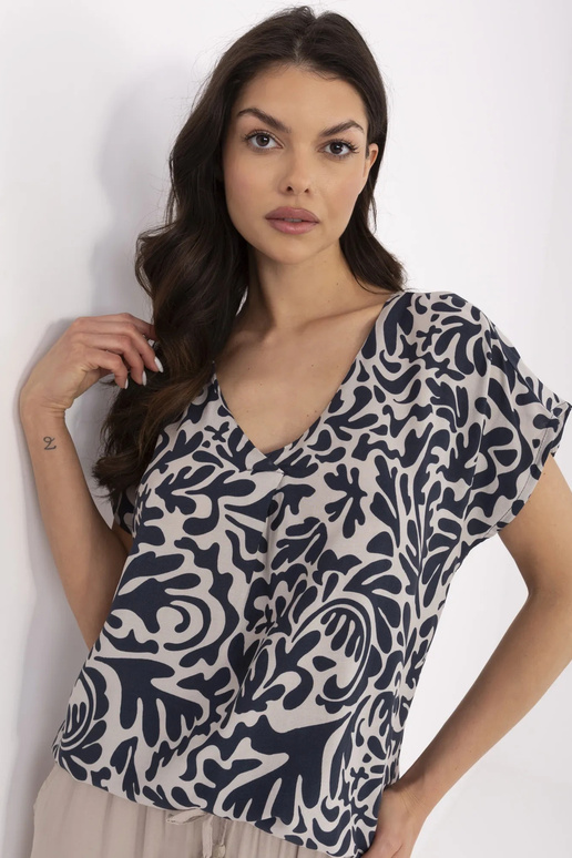 Blūze-D73771M11171B- tumši zila