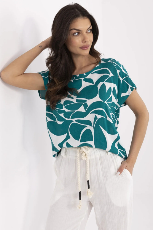 Blūze-D73771M10978X-tumši zaļa