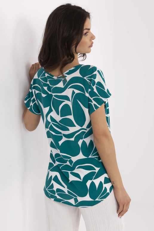 Blūze-D73771M10978X-tumši zaļa