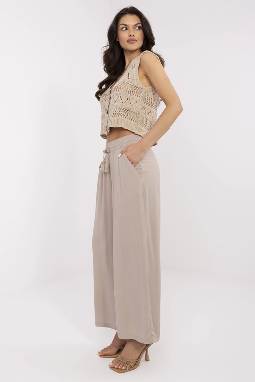 Bikses-D73761M62237B-tumši bēša