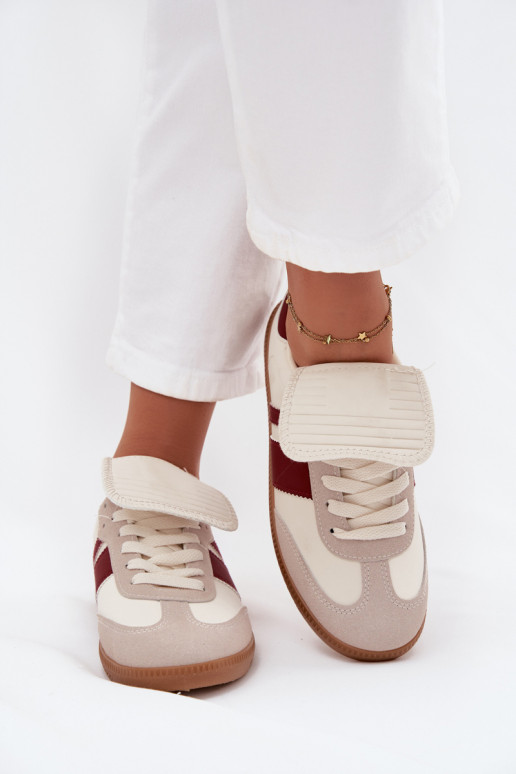   modeļa apavi  Z Wywiniętym Językiem bordo krāsas Ardira