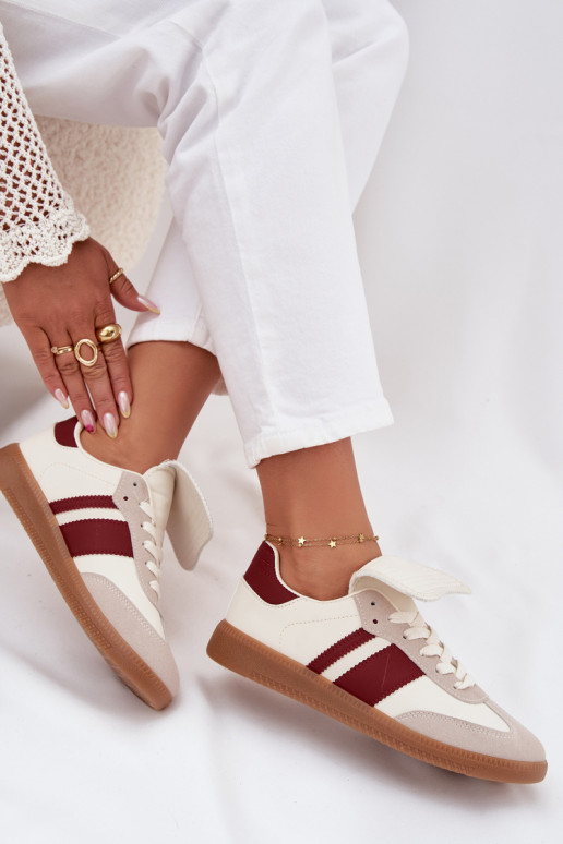   modeļa apavi  Z Wywiniętym Językiem bordo krāsas Ardira