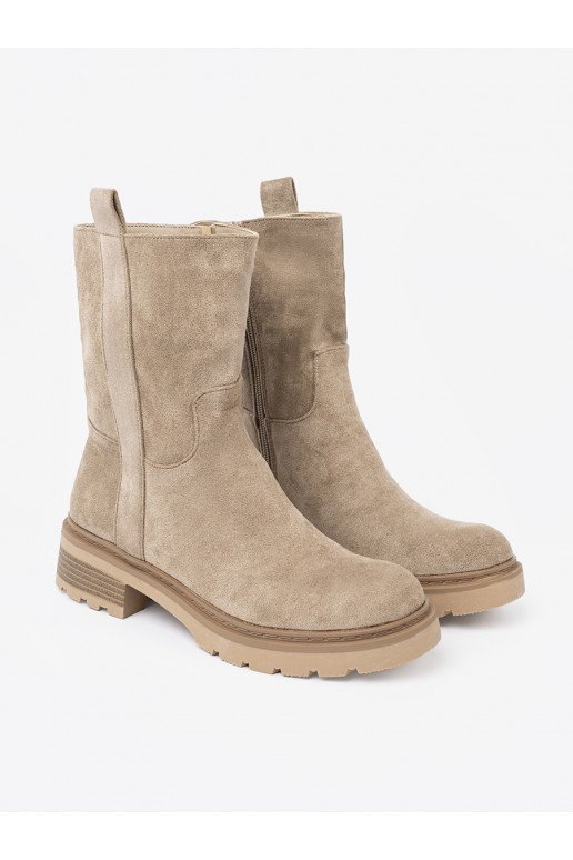 smilšu krāsas zābaki  z cholewką 