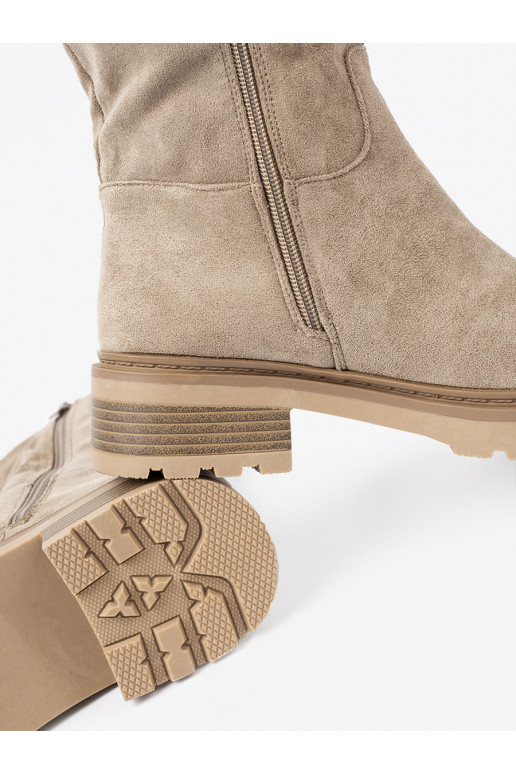 smilšu krāsas zābaki  z cholewką 