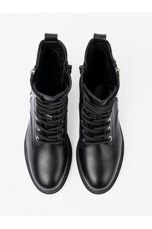  Melnas krāsas zābaki z metalowym detalem