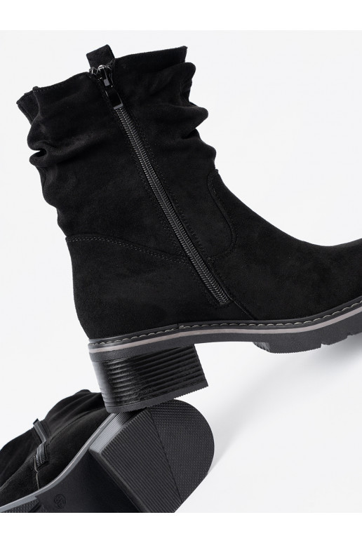 Sieviešu puszābaki Melnas krāsas z ozdobnym marszczeniem