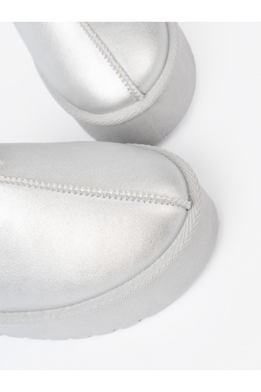 Sudraba krāsas Sieviešu sniega zābaki ar kažokādu i platformą