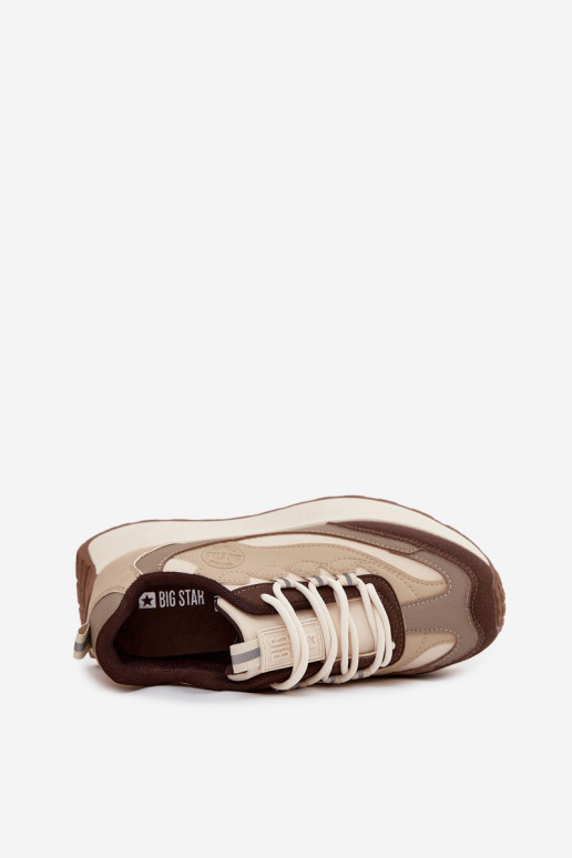  modeļa apavi  ar platformu Big Star SS274002 HI-POLY SYSTEM smilšu krāsas