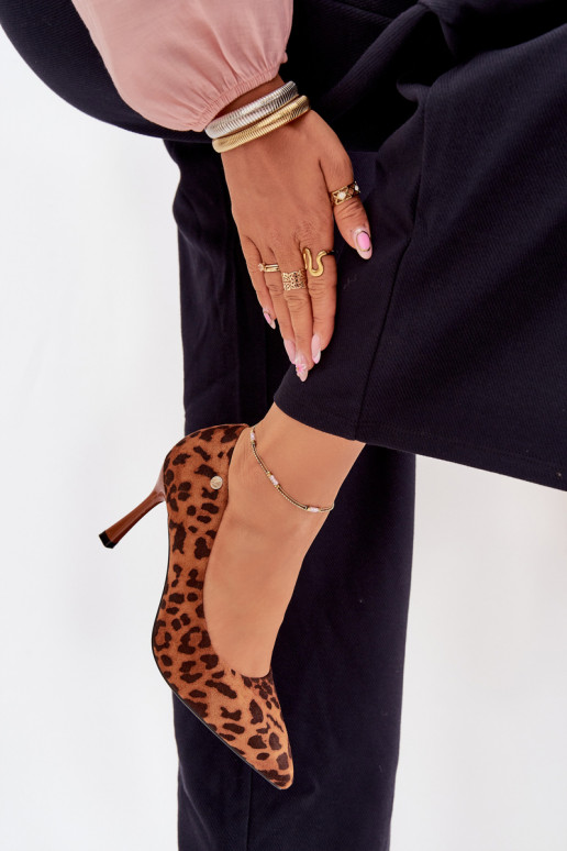 Sieviešu augstpapēžu kurpes ar leoparda rakstu „Vinceza 62264" brūnas krāsas Sieviešu augstpapēžu kurpes ar leoparda rakstu „Vinceza 62264" brūnas krāsas