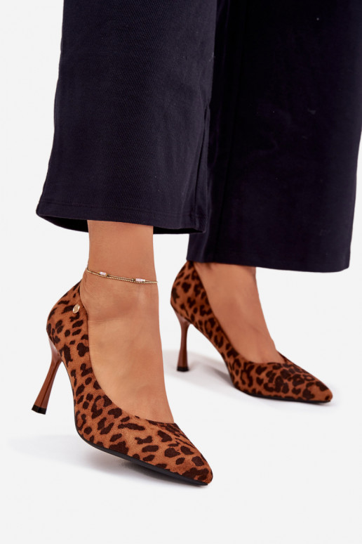 Sieviešu augstpapēžu kurpes ar leoparda rakstu „Vinceza 62264" brūnas krāsas Sieviešu augstpapēžu kurpes ar leoparda rakstu „Vinceza 62264" brūnas krāsas