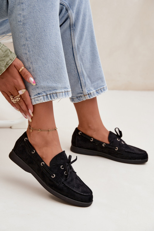 apavi sieviešu mokasīni ar stilīgām detaļām Melns Calivra apavi sieviešu mokasīni ar stilīgām detaļām Melns Calivra