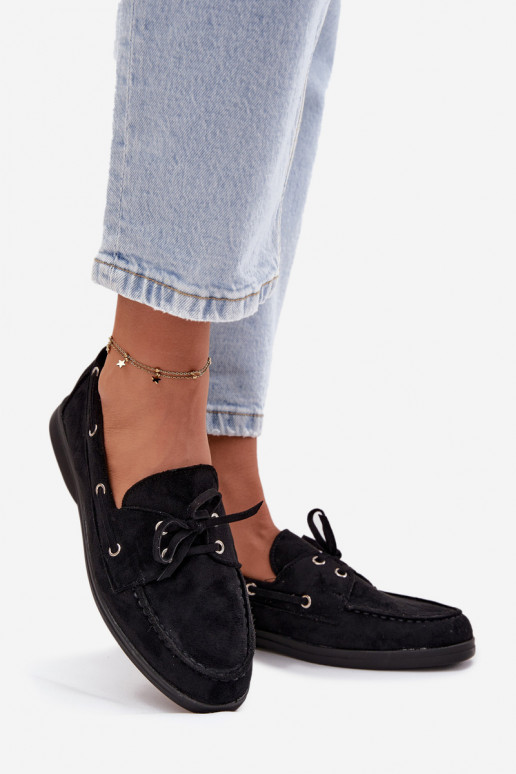 apavi sieviešu mokasīni ar stilīgām detaļām Melns Calivra apavi sieviešu mokasīni ar stilīgām detaļām Melns Calivra