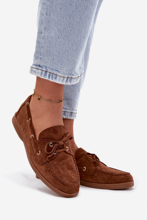 apavi sieviešu mokasīni ar stilīgām detaļām brūnas krāsas Calivra apavi sieviešu mokasīni ar stilīgām detaļām brūnas krāsas Calivra