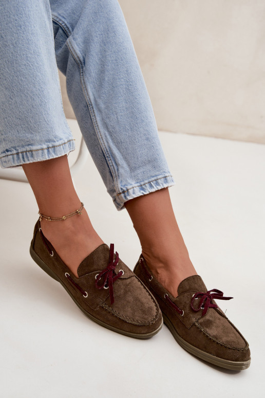 apavi sieviešu mokasīni ar stilīgām detaļām haki krāsas Calivra apavi sieviešu mokasīni ar stilīgām detaļām haki krāsas Calivra