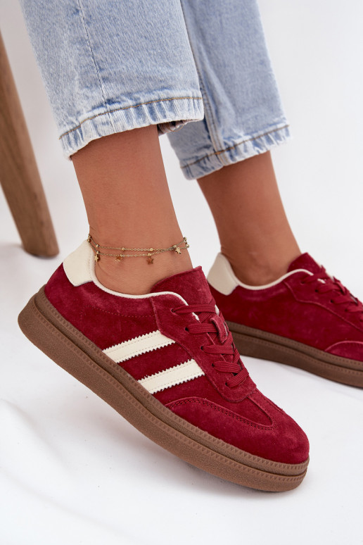  modeļa apavi  zamšādas ar platformu bordo krāsas Sylviona