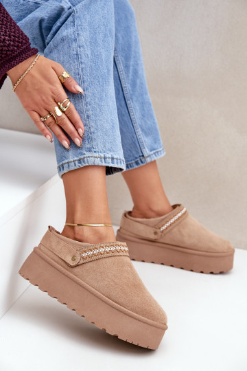 sniega apavi  Haftem smilšu krāsas Selithria