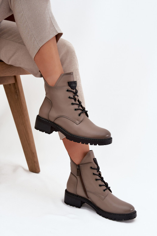 Siltināti dāmām zābaciņi Klocke Vinceza 58609, pelēkā krāsā