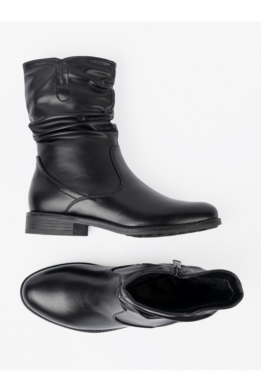 Komfortowe zābaki Melnas krāsas z marszczeniami