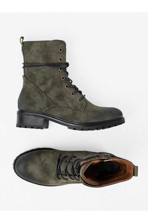 haki krāsas zābaki  z niskim obcasem