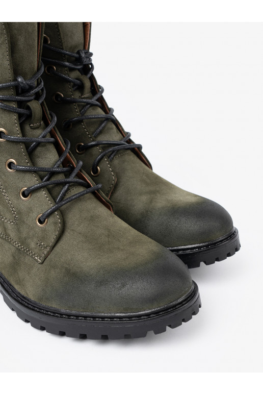 haki krāsas zābaki  z niskim obcasem