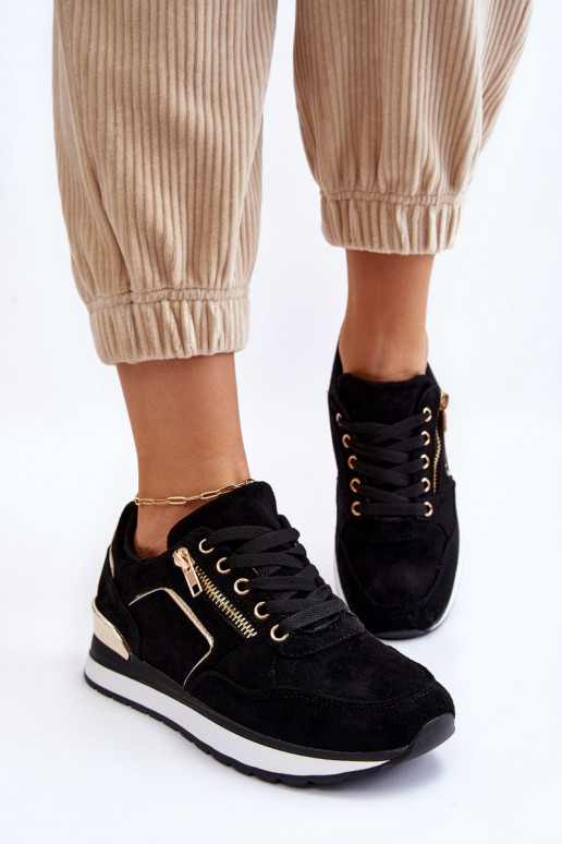 zamšādas sporta apavi ar platformu Melns Riverside