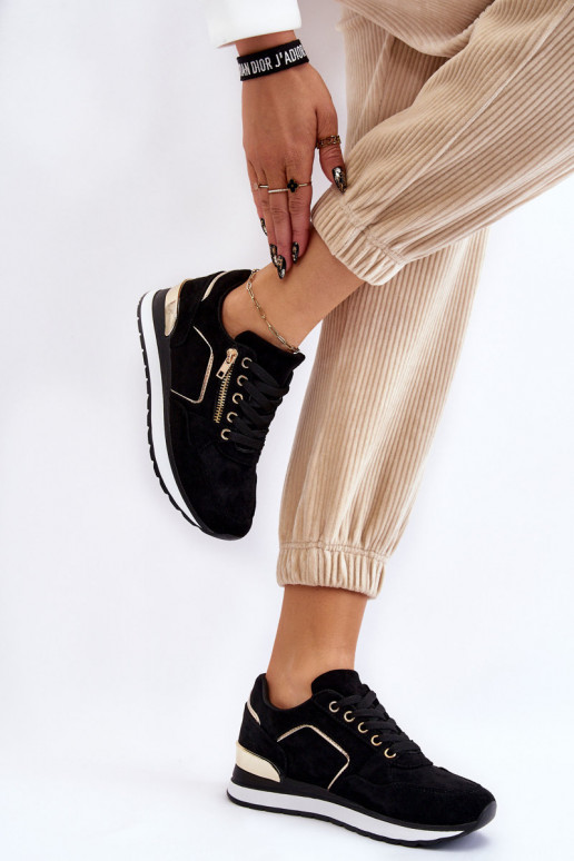 zamšādas sporta apavi ar platformu Melns Riverside