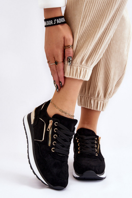 zamšādas sporta apavi ar platformu Melns Riverside