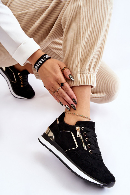 zamšādas sporta apavi ar platformu Melns Riverside