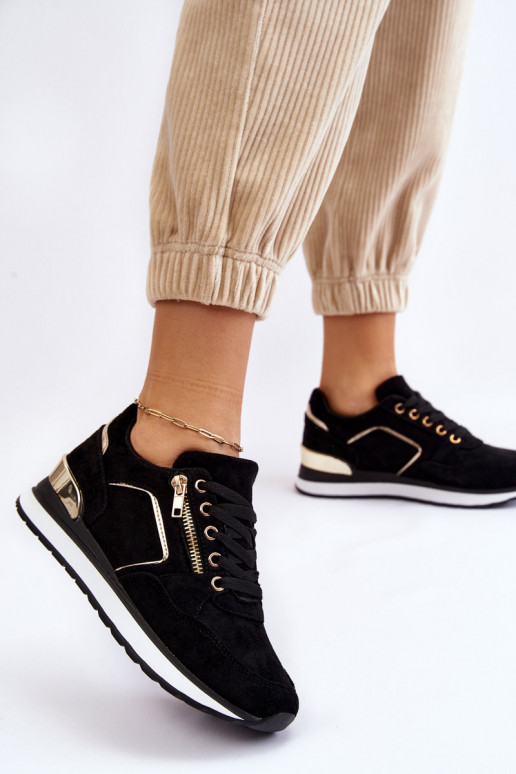 zamšādas sporta apavi ar platformu Melns Riverside