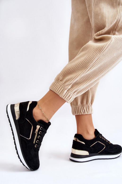 zamšādas sporta apavi ar platformu Melns Riverside