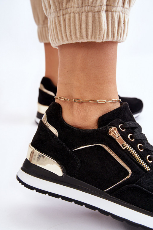 zamšādas sporta apavi ar platformu Melns Riverside