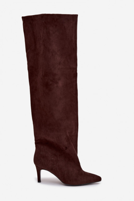 sieviešu garie zābaki ar papēdi  Czekoladowe Mavilla