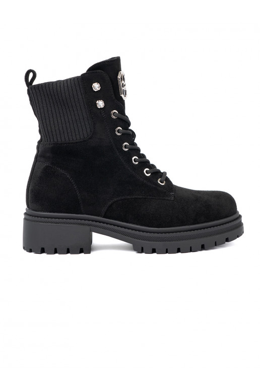 Eleganta stila Melnas krāsas zābaki z błyszczącymi kryształkami