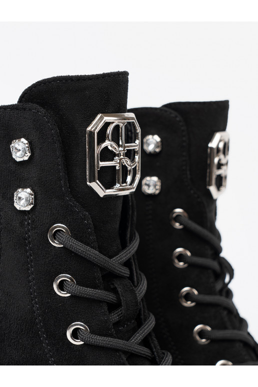 Eleganta stila Melnas krāsas zābaki z błyszczącymi kryształkami