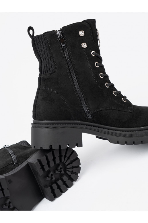 Eleganta stila Melnas krāsas zābaki z błyszczącymi kryształkami