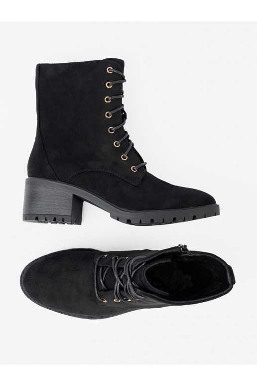  Melnas krāsas zābaki z okrągłym noskiem