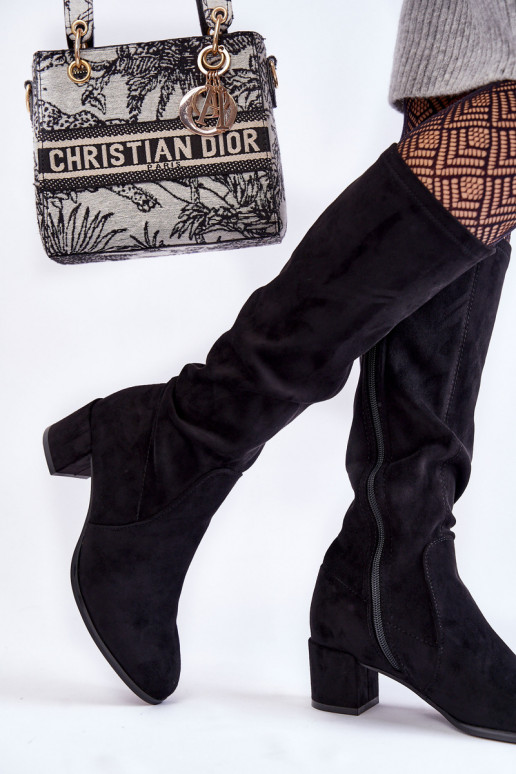  zamšādas garie zābaki Melns Harpen