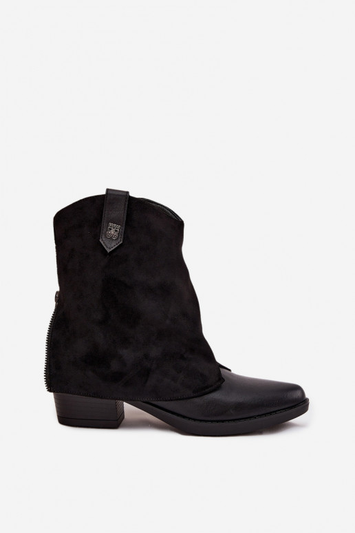 siltināti kovboju stila puszābaki ar papēdi Melns Sylvette