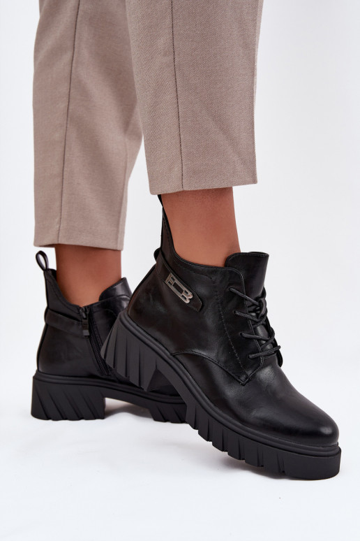  siltināti Sieviešu puszābaki  ar dekorētiem papēžiem Melns Therisse