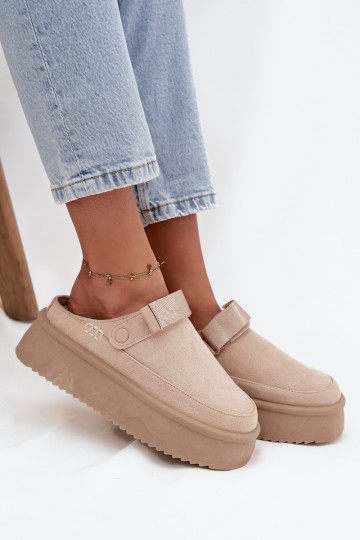 sniega apavi  ar platformu Z ar lipīgām aizdarēmem Ziloņkaula krāsas Jorielle