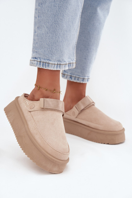 sniega apavi  ar platformu Z ar lipīgām aizdarēmem Ziloņkaula krāsas Jorielle