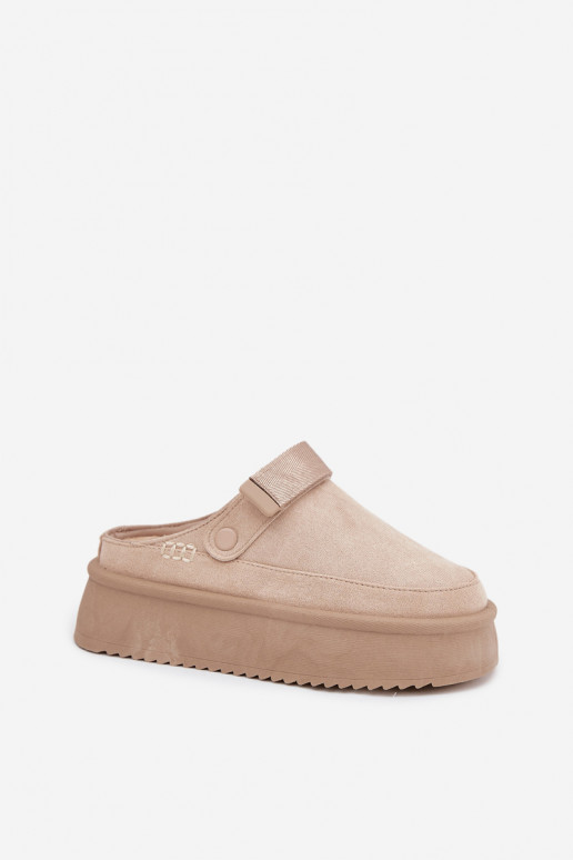 sniega apavi  ar platformu Z ar lipīgām aizdarēmem Ziloņkaula krāsas Jorielle