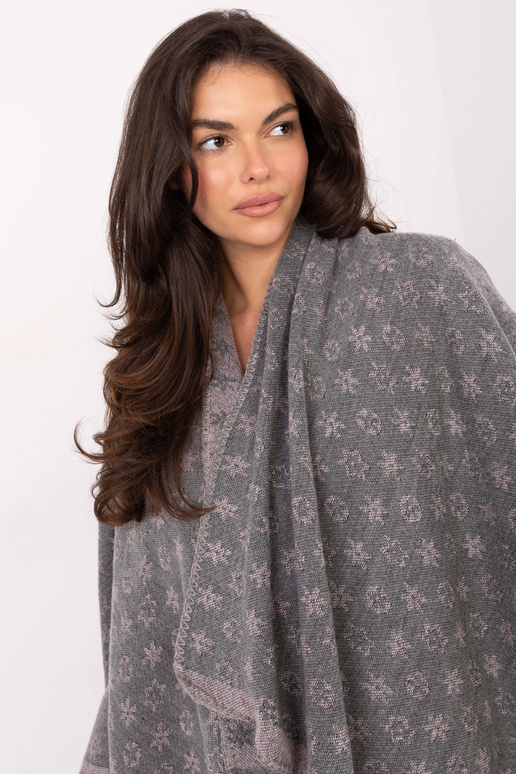 Pončo - pelēki rozā