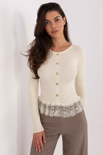 Gaiši smilšu krāsas džemperis 2