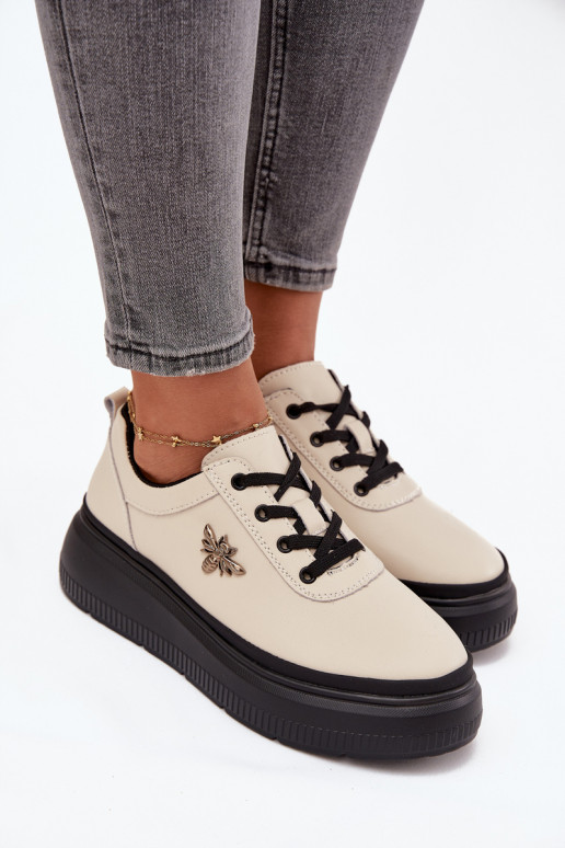   apavi  ar platformu Z Przypinką Vinceza 41495 smilšu krāsas