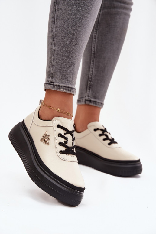   apavi  ar platformu Z Przypinką Vinceza 41495 smilšu krāsas